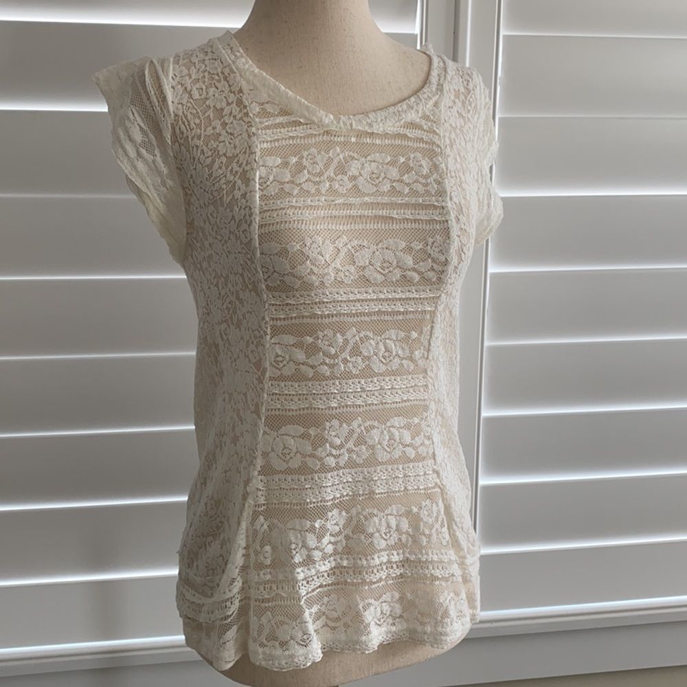 Lace White Top Size Small